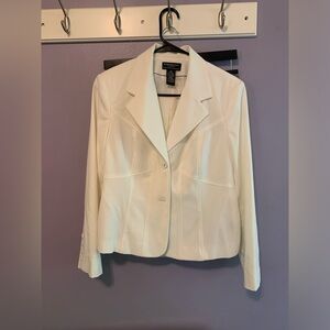 Worthington Works White Pants Suit Set Blazer & Pants Petite 10 jacket P8 Pants